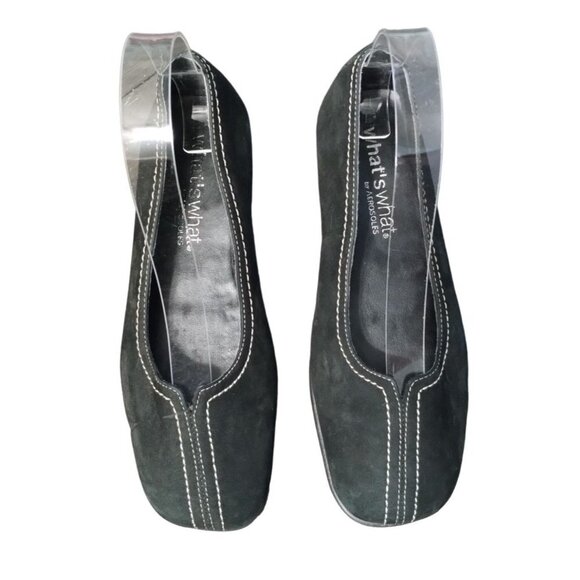 Women's Gelly Up What's What by Aerosoles Black Square Toe Ballet Flats Size Six - Picture 3 of 13